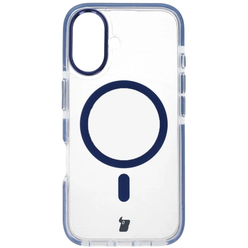 Kup Etui s magnetickým kroužkem Bizon Case Marco pro Apple iPhone 16 průhledné s modrým rámem - BIZ6321 - {ean13} - Sklep Home Screen