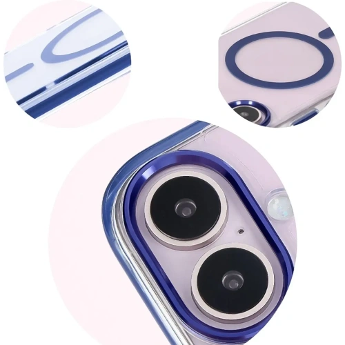 Kup Etui z pierścieniem magnetycznym Bizon Case Marco do Apple iPhone 16 przezroczyste z niebieską ramką - BIZ6321 - {ean13} - Sklep Home Screen