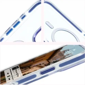 Kup Etui z pierścieniem magnetycznym Bizon Case Marco do Apple iPhone 16 Pro przezroczyste z niebieską ramką - BIZ6323 - {ean13} - Sklep Home Screen