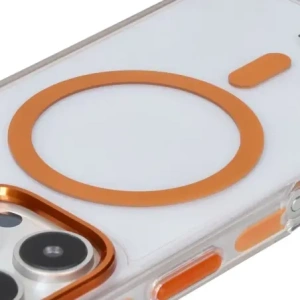 Kup Etui z pierścieniem magnetycznym Bizon Case Marco do Apple iPhone 16 Pro przezroczyste z pomarańczową ramką - BIZ6326 - {ean13} - Sklep Home Screen