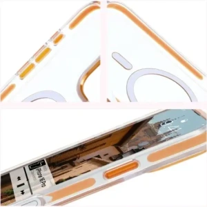 Kup Etui z pierścieniem magnetycznym Bizon Case Marco do Apple iPhone 16 Pro przezroczyste z pomarańczową ramką - BIZ6326 - {ean13} - Sklep Home Screen