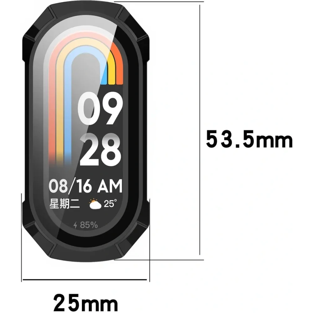 Etui ze szkłem do zegarka Bizon Case+Glass Watch do Xiaomi Smart Band 9 czarne