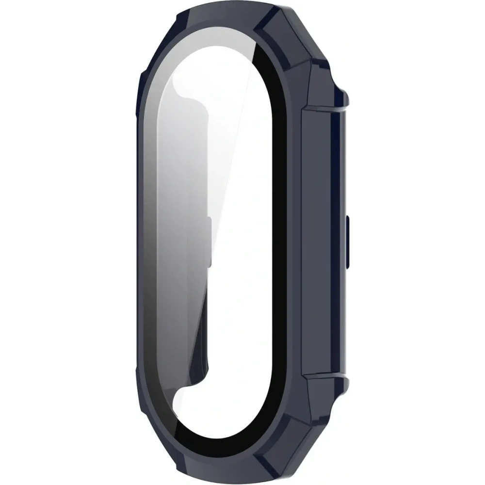 Etui ze szkłem do zegarka Bizon Case+Glass Watch do Xiaomi Smart Band 9 niebieskie