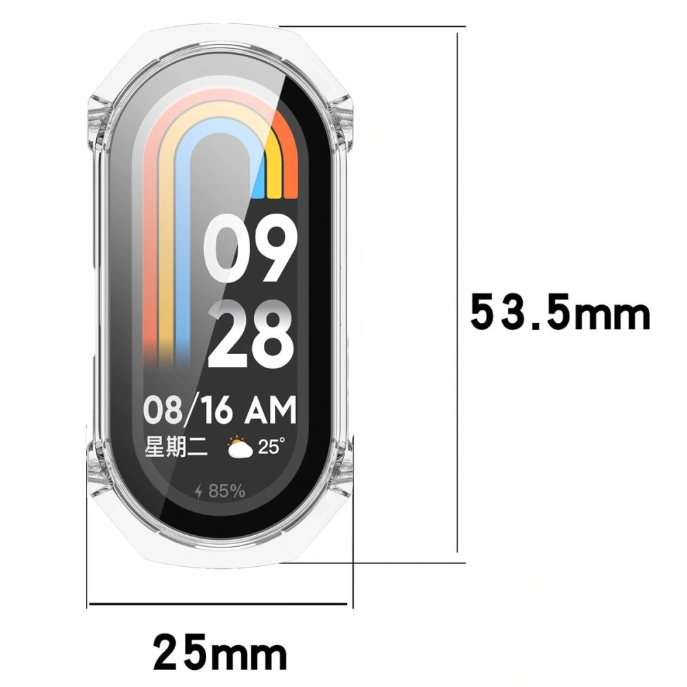 Etui ze szkłem do zegarka Bizon Case+Glass Watch do Xiaomi Smart Band 9 przeźroczyste