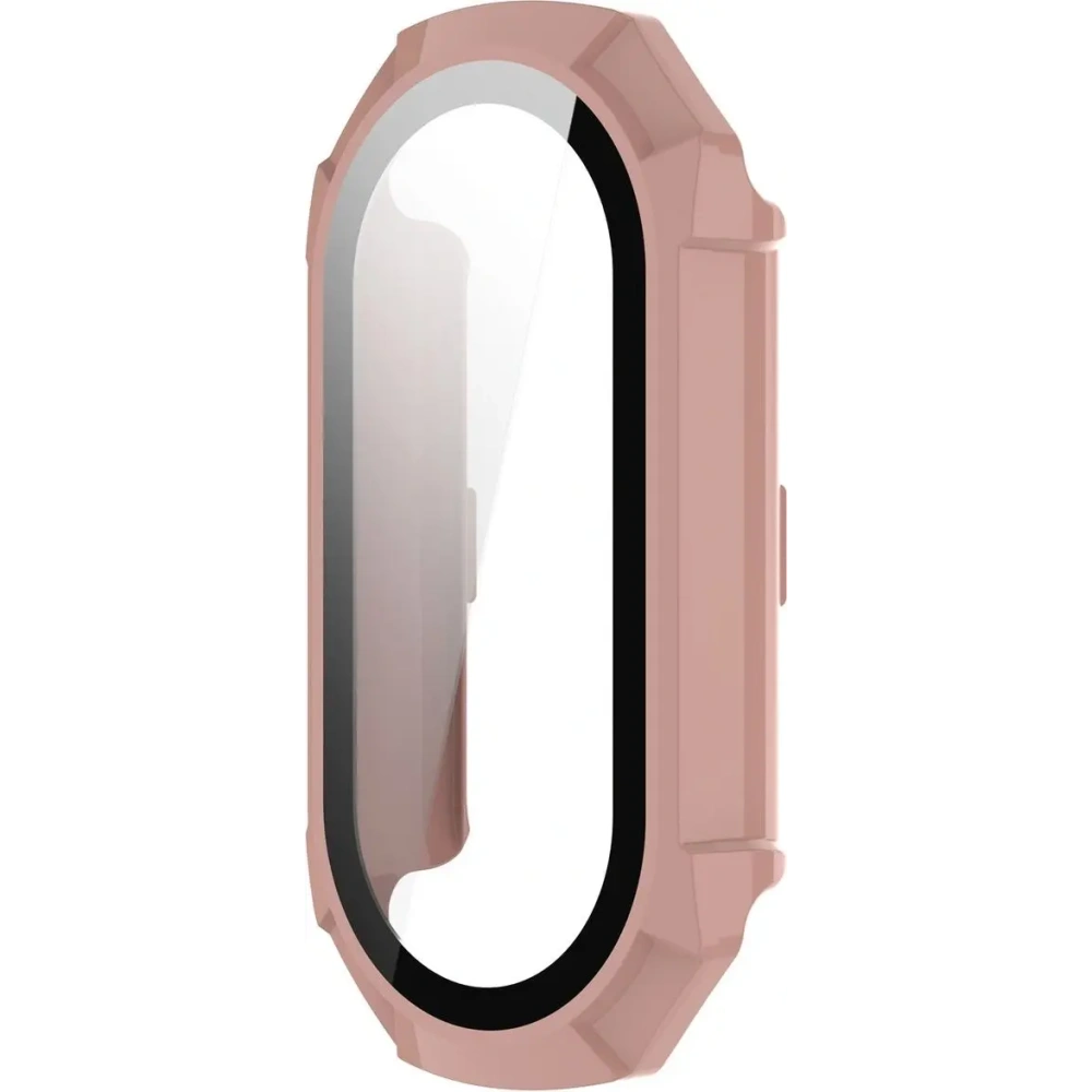 Etui ze szkłem do zegarka Bizon Case+Glass Watch do Xiaomi Smart Band 9 różowe