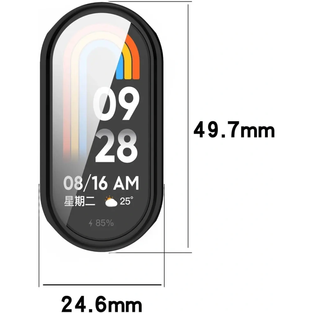 Etui z osłoną ekranu Bizon Case Watch Felipe do Xiaomi Smart Band 9 czarne