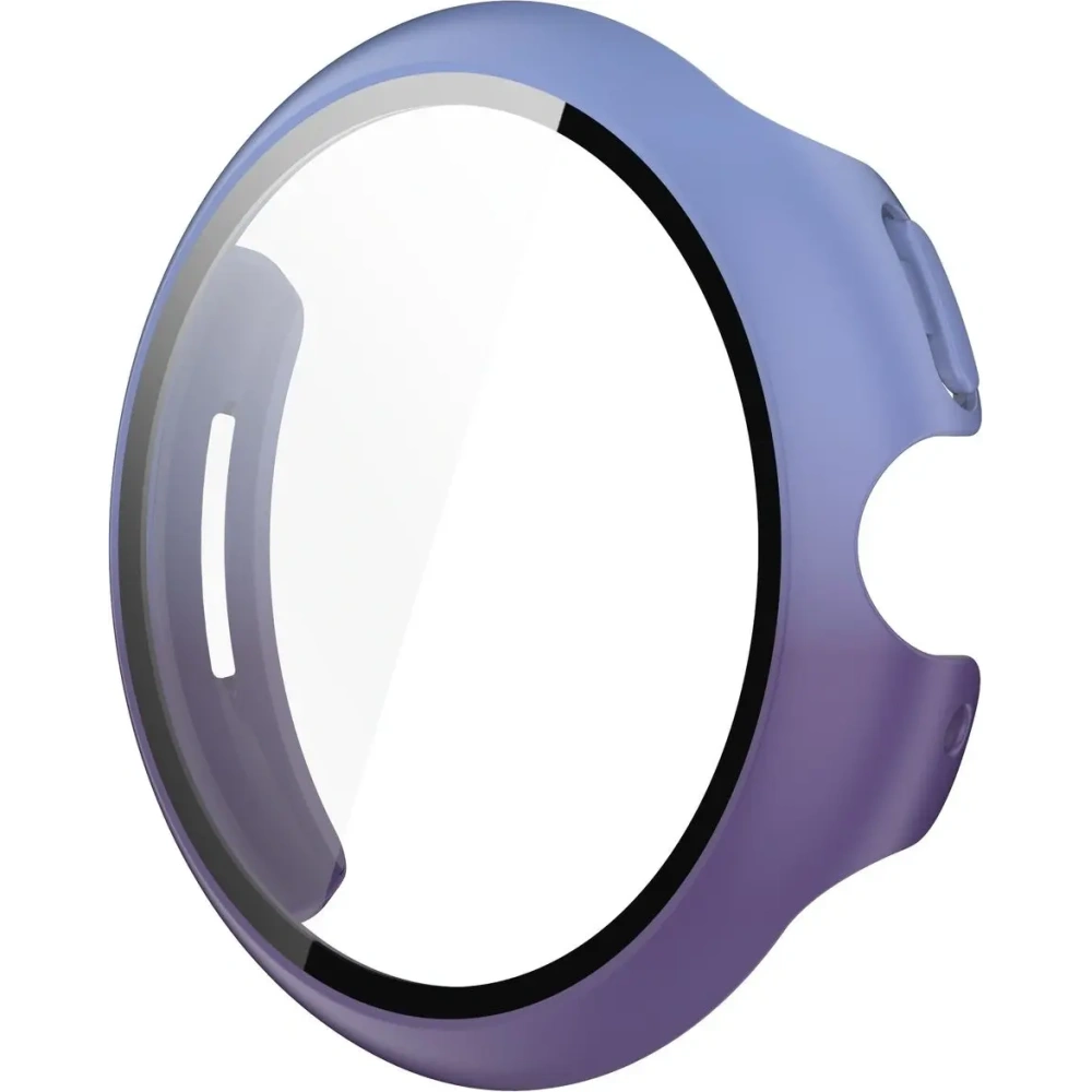 Etui ze szkłem do zegarka Bizon Case+Glass Watch do Google Pixel Watch 3 45mm fioletowoniebieskie