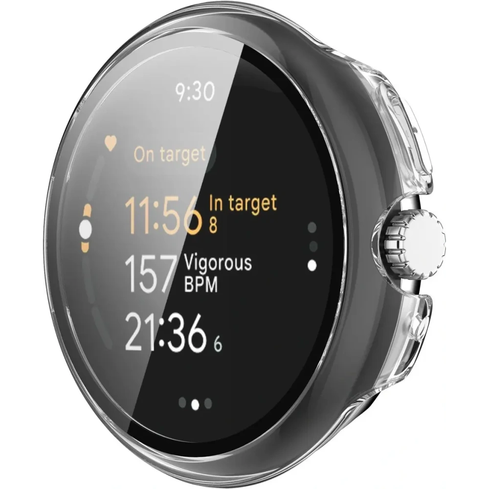 Etui ze szkłem do zegarka Bizon Case+Glass Watch do Google Pixel Watch 3 45mm przeźroczyste