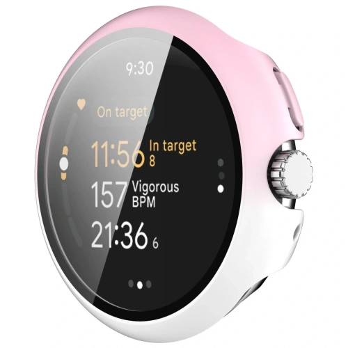 Kup Bizon Case+Glass Uhr Google Pixel Uhr 3 45mm weiß rosa - BIZ6344 - {ean13} - Sklep Home Screen