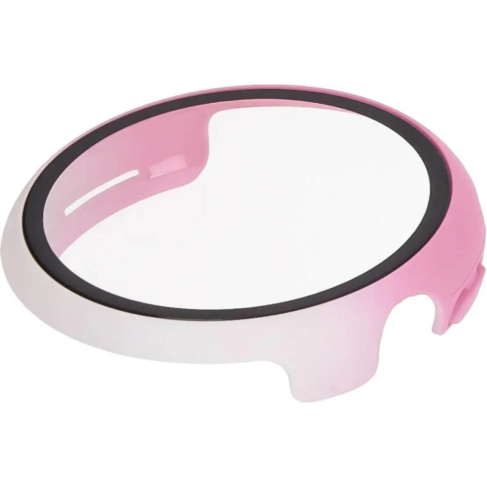 Etui ze szkłem do zegarka Bizon Case+Glass Watch do Google Pixel Watch 3 45mm białoróżowe