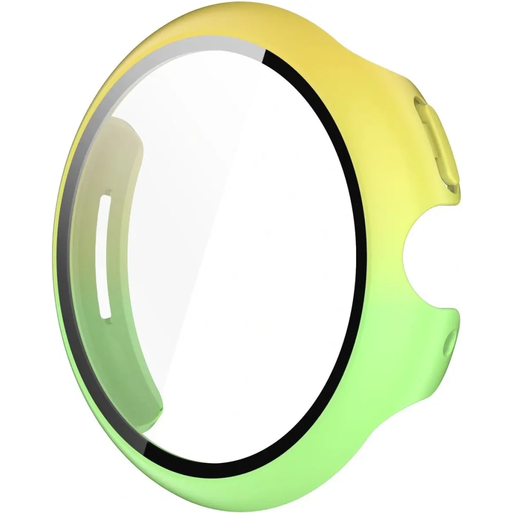 Etui ze szkłem do zegarka Bizon Case+Glass Watch do Google Pixel Watch 3 45mm żółtozielone