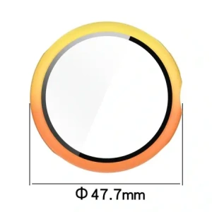 Etui se sklem na hodinky Bizon Case+Glass Watch pro Google Pixel Watch 3 45mm žlutooranžové