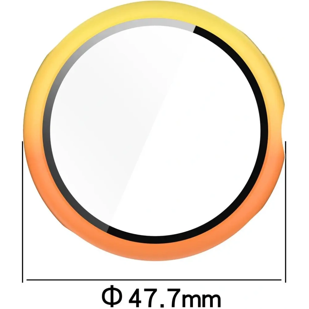 Etui ze szkłem do zegarka Bizon Case+Glass Watch do Google Pixel Watch 3 45mm żółtopomarańczowe