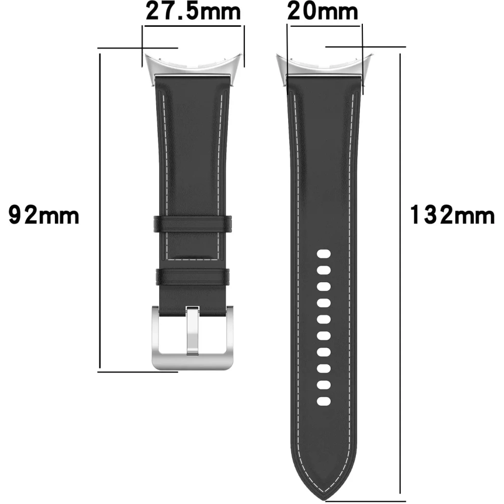 Skórzany pasek Bizon Strap Watch Casual 41 mm do Pixel Watch 3/Watch 2/Watch 1 czarny