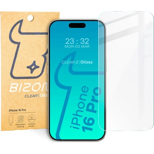 Kup Tvrzené sklo Bizon Glass Clear 2 pro Apple iPhone 16 Pro - BIZ6349 - {ean13} - Sklep Home Screen