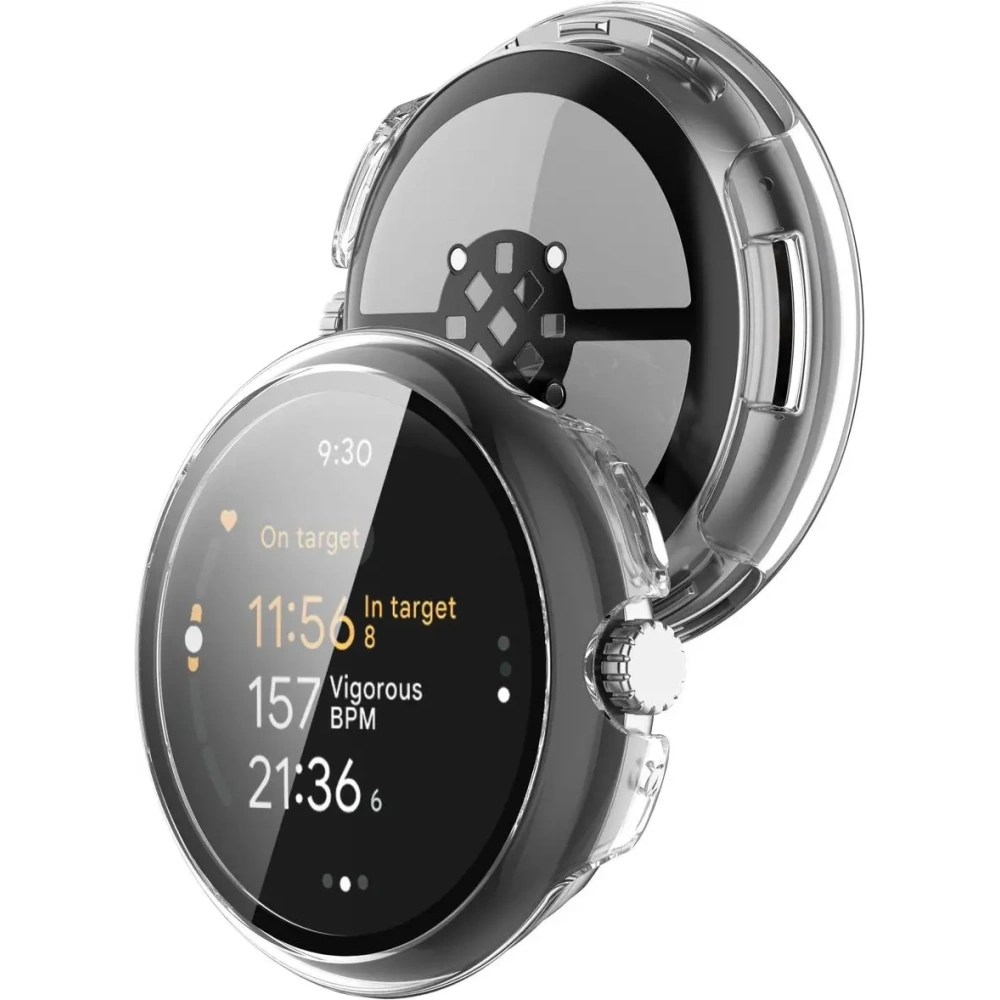 Etui ze szkłem do zegarka Bizon Case+Glass Watch do Google Pixel Watch 3 41mm przeźroczyste