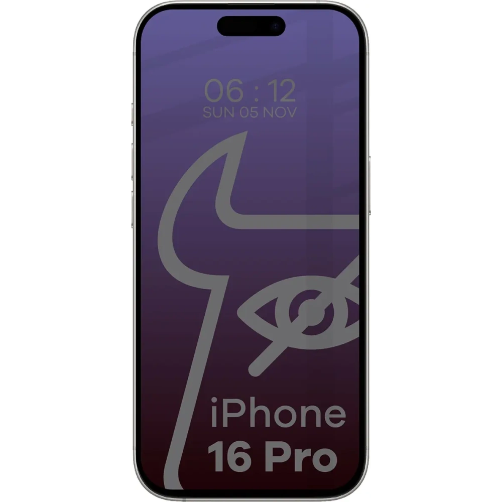 Prywatyzujące szkło hartowane Bizon Glass Edge Shadow do Apple iPhone 16 Pro przyciemniane z czarną ramką