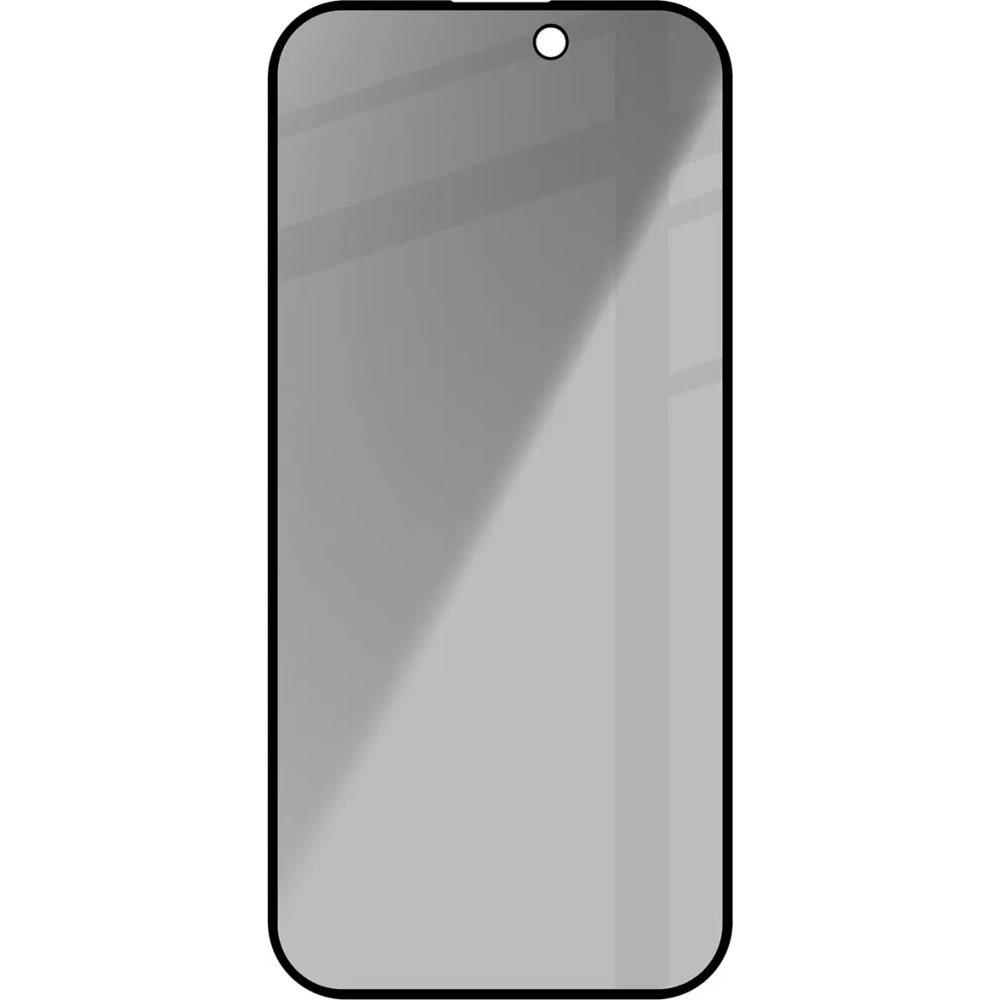 Prywatyzujące szkło hartowane Bizon Glass Edge Shadow do Apple iPhone 16 Pro przyciemniane z czarną ramką