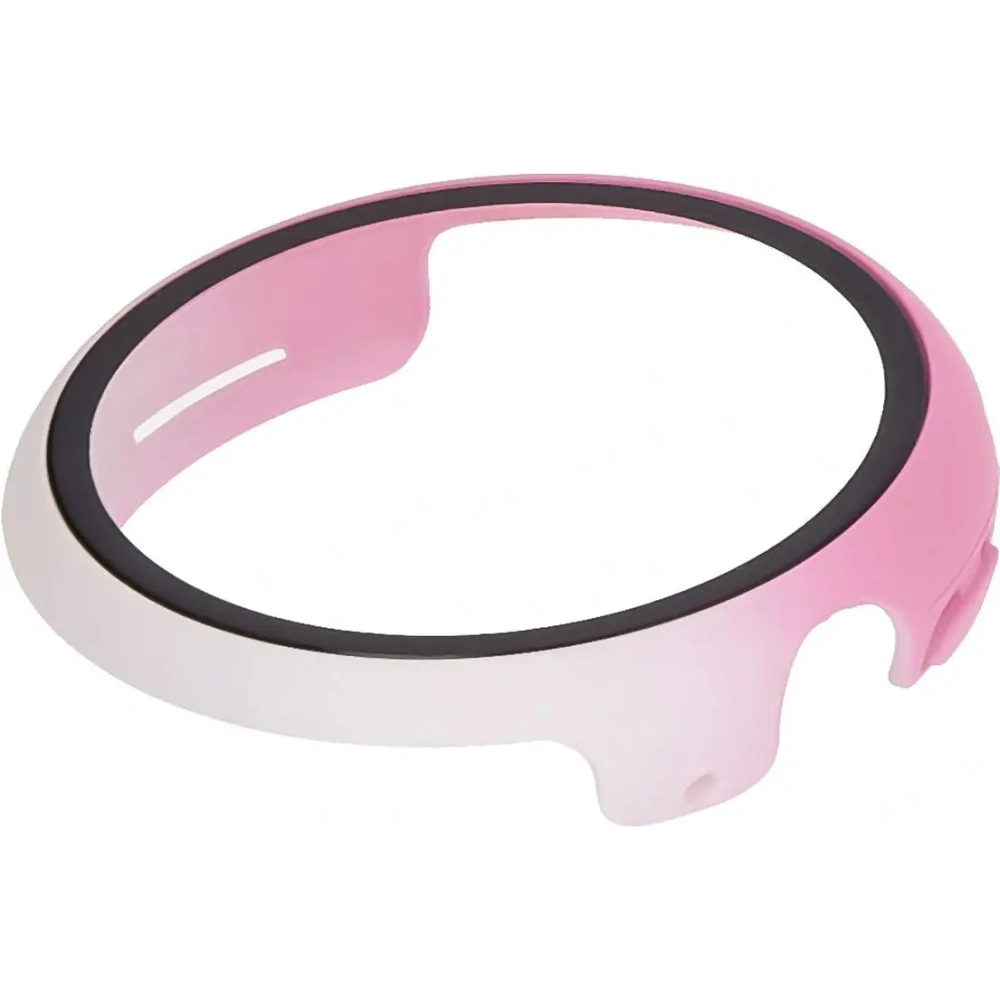 Etui ze szkłem do zegarka Bizon Case+Glass Watch do Google Pixel Watch 3 41mm białoróżowe