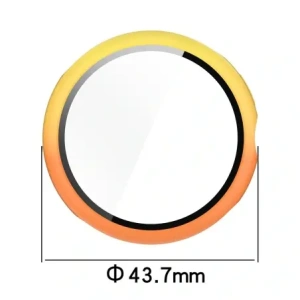 Etui se sklem pro hodinky Bizon Case+Glass Watch do Google Pixel Watch 3 41mm žlutooranžové