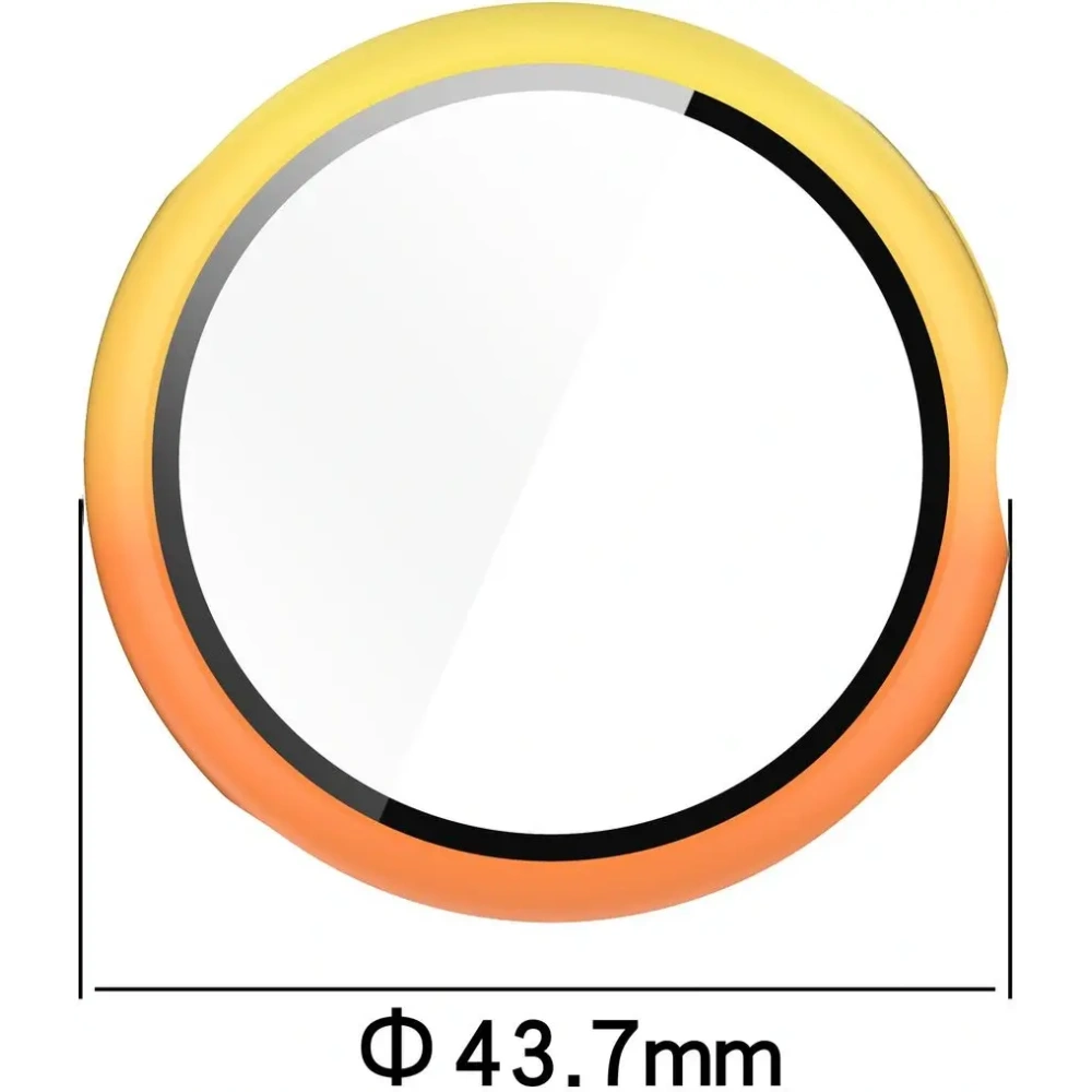 Etui ze szkłem do zegarka Bizon Case+Glass Watch do Google Pixel Watch 3 41mm żółtopomarańczowe