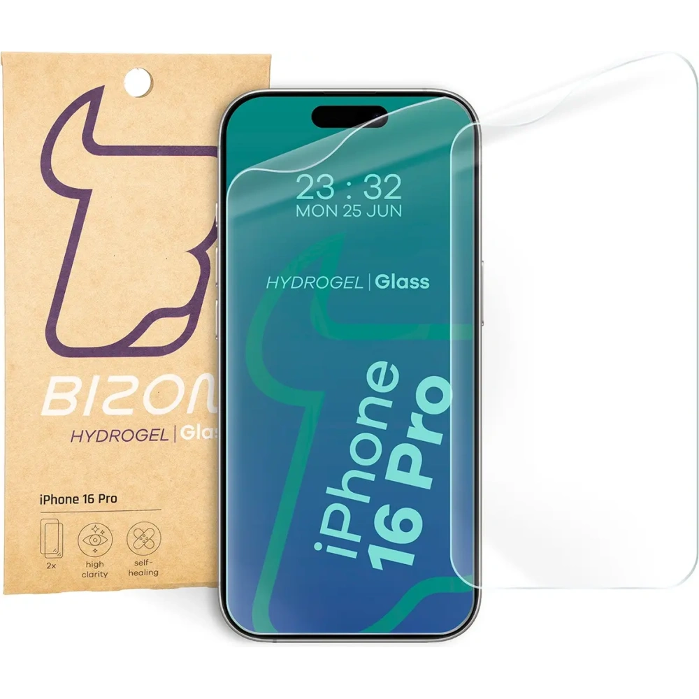 Folia hydrożelowa na ekran Bizon Glass Hydrogel Front do Apple iPhone 16 Pro [2 PACK]