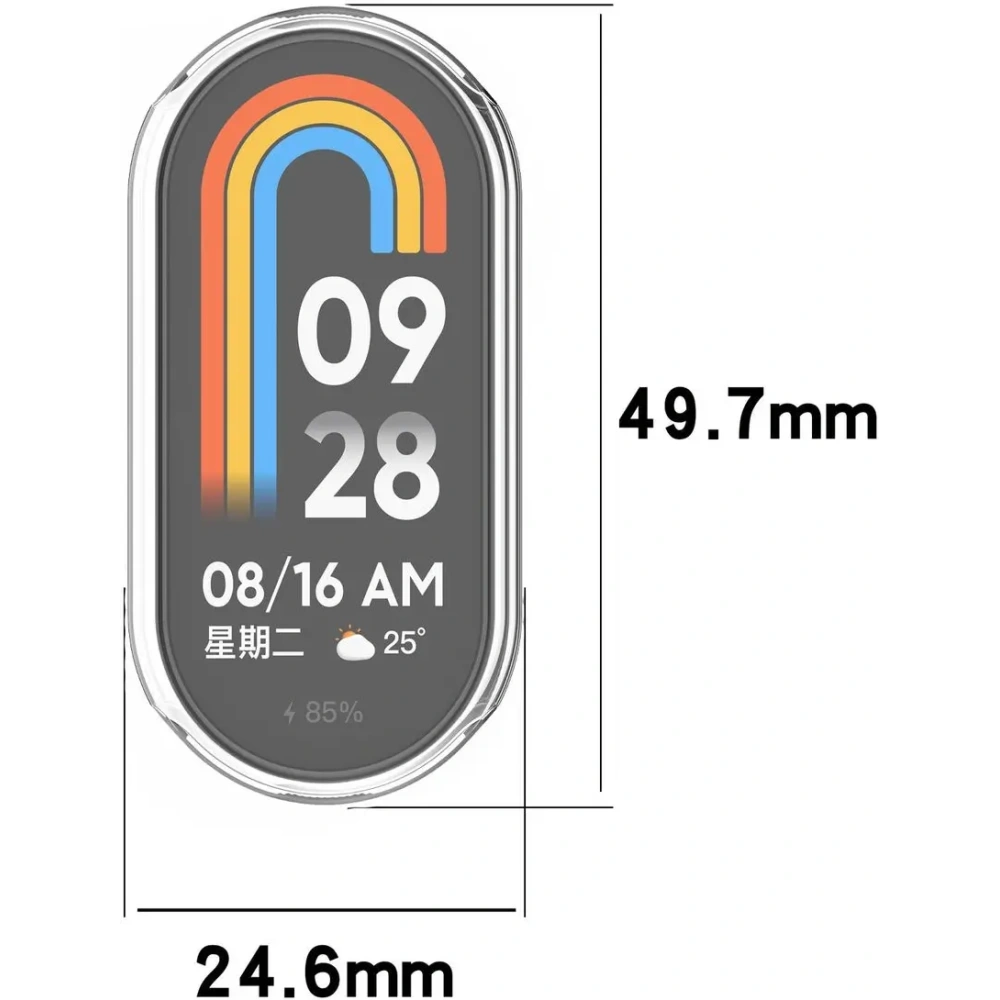 Etui z osłoną ekranu Bizon Case Watch Felipe do Xiaomi Smart Band 9 przezroczyste