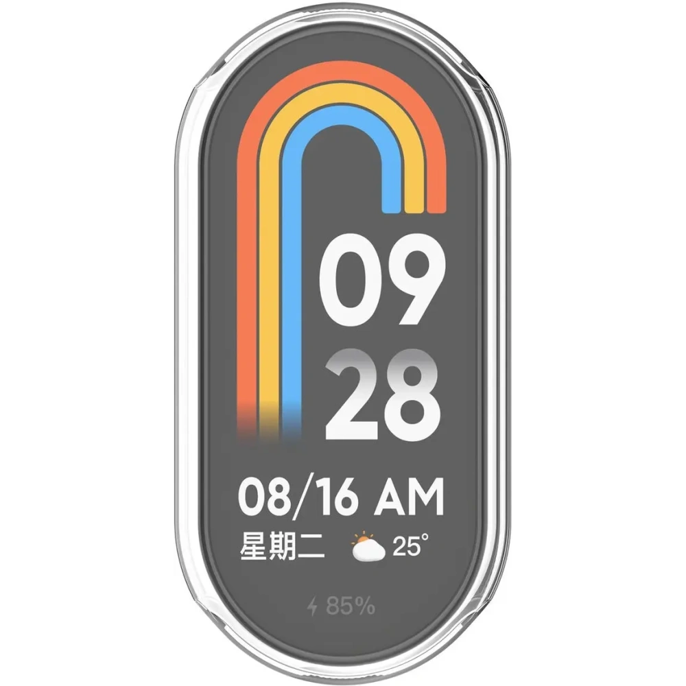 Etui z osłoną ekranu Bizon Case Watch Felipe do Xiaomi Smart Band 9 przezroczyste