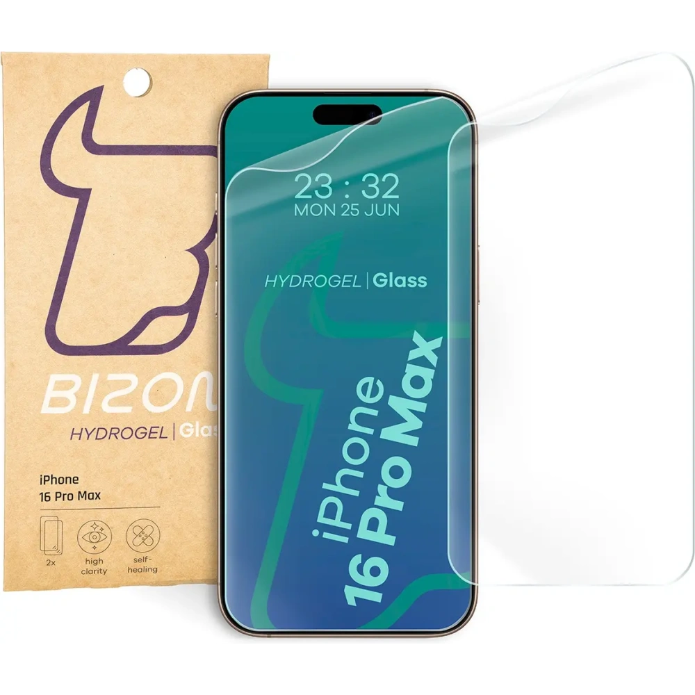 Folia hydrożelowa na ekran Bizon Glass Hydrogel Front do Apple iPhone 16 Pro Max [2 PACK]