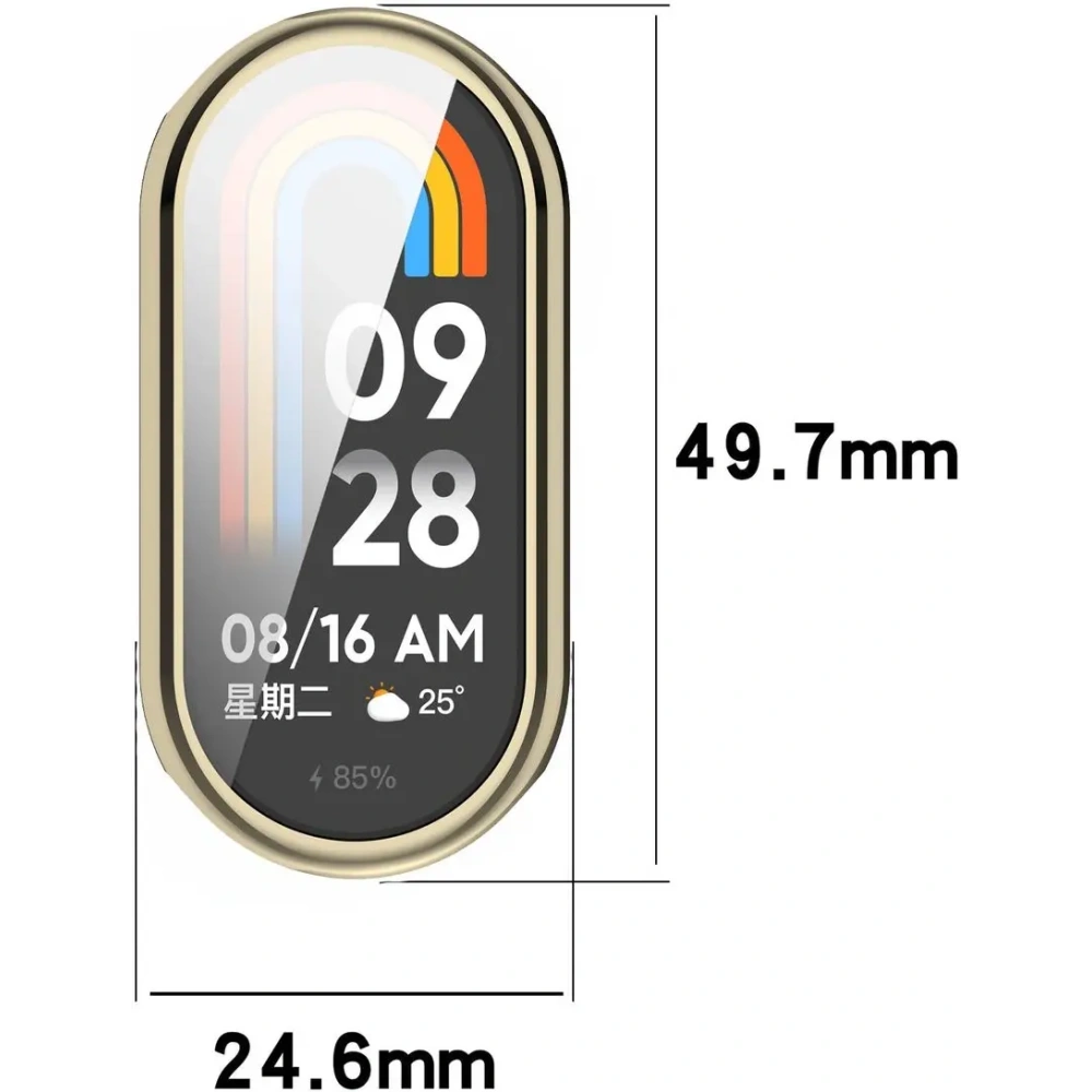 Etui z osłoną ekranu Bizon Case Watch Felipe do Xiaomi Smart Band 9 złote