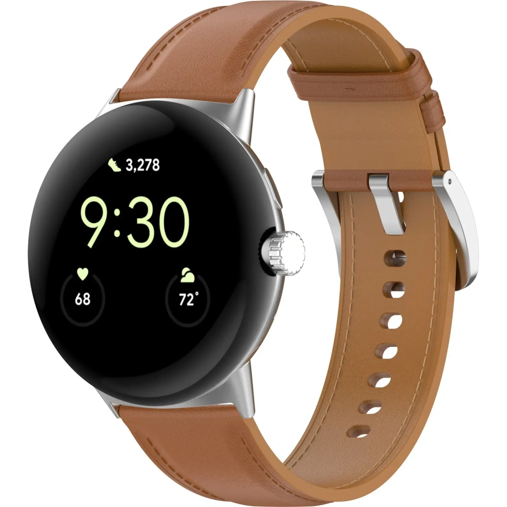 Skórzany pasek Bizon Strap Watch Casual 41 mm do Pixel Watch 3/Watch 2/Watch 1 jasnobrązowy