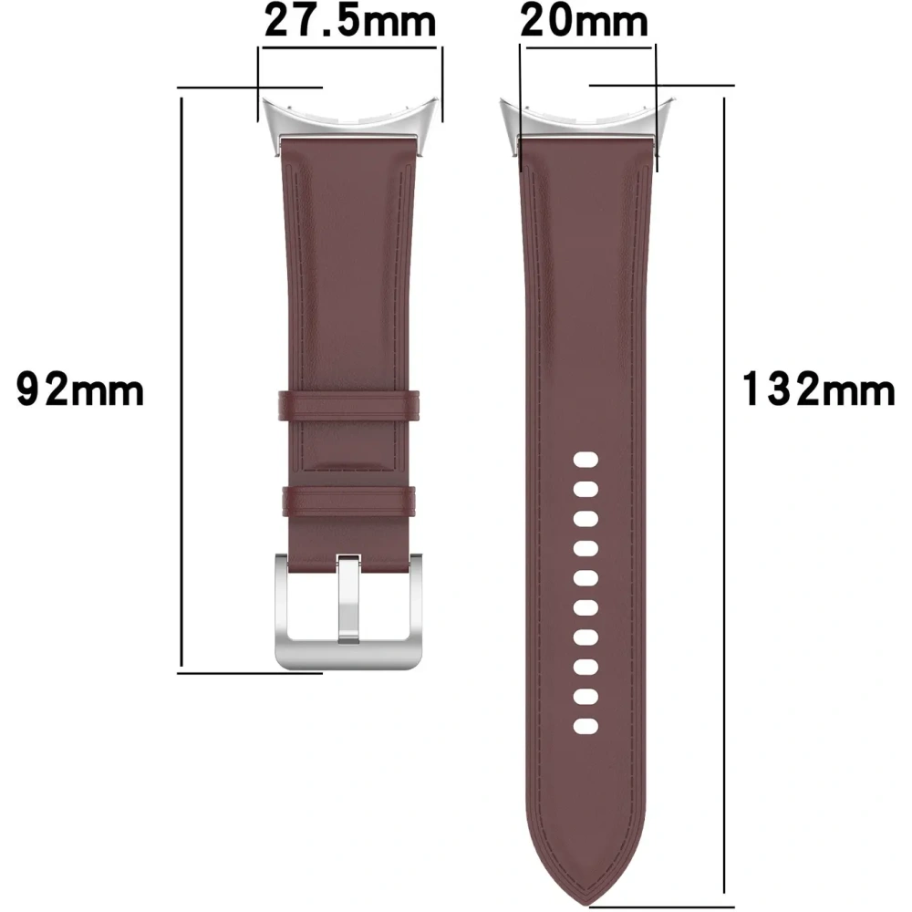 Skórzany pasek Bizon Strap Watch Casual 41 mm do Pixel Watch 3/Watch 2/Watch 1 ciemnobrązowy