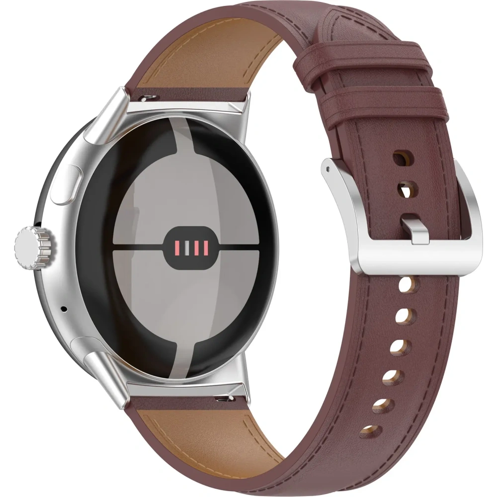 Skórzany pasek Bizon Strap Watch Casual 41 mm do Pixel Watch 3/Watch 2/Watch 1 ciemnobrązowy