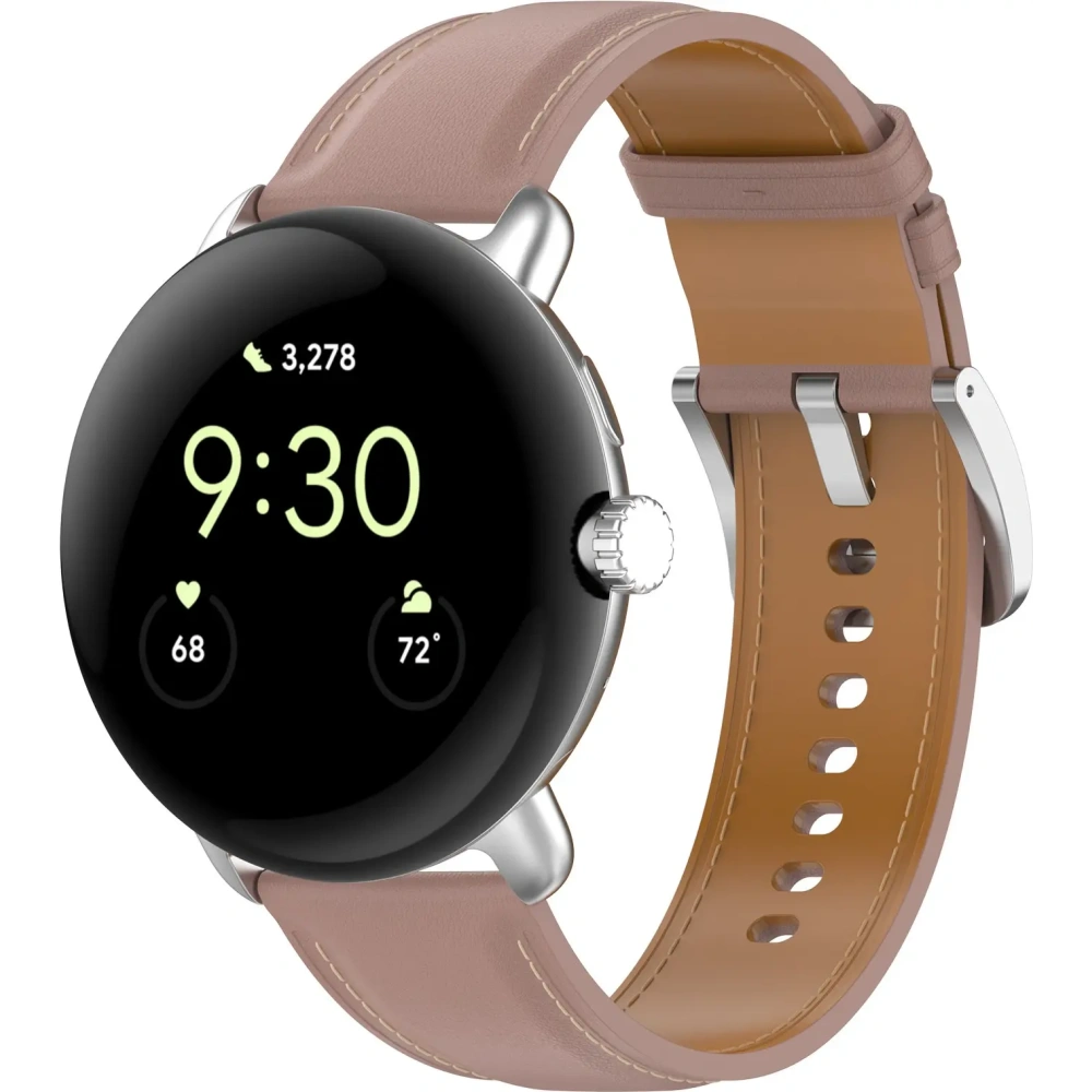 Skórzany pasek Bizon Strap Watch Casual 41 mm do Pixel Watch 3/Watch 2/Watch 1 różowy