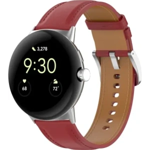 Kup Skórzany pasek Bizon Strap Watch Casual 41 mm do Pixel Watch 3/Watch 2/Watch 1 burgundowy - BIZ6378 - {ean13} - Sklep Home Screen