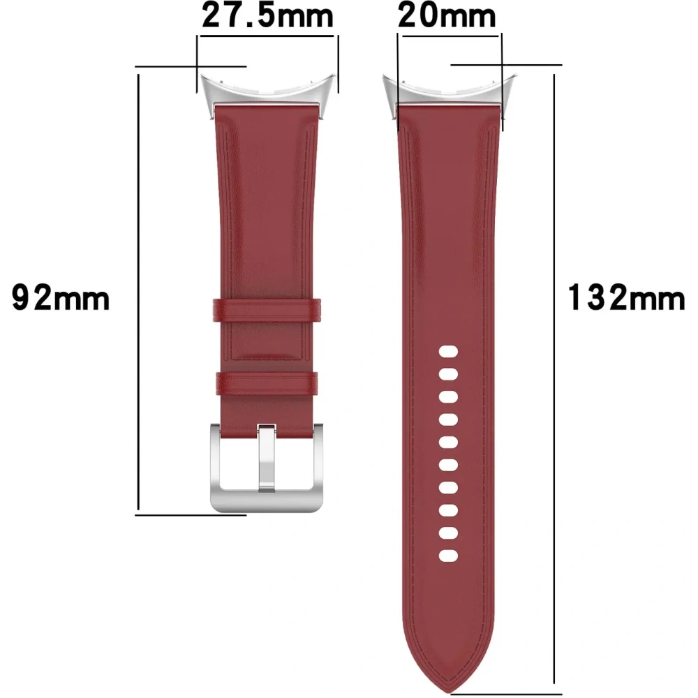 Skórzany pasek Bizon Strap Watch Casual 41 mm do Pixel Watch 3/Watch 2/Watch 1 burgundowy