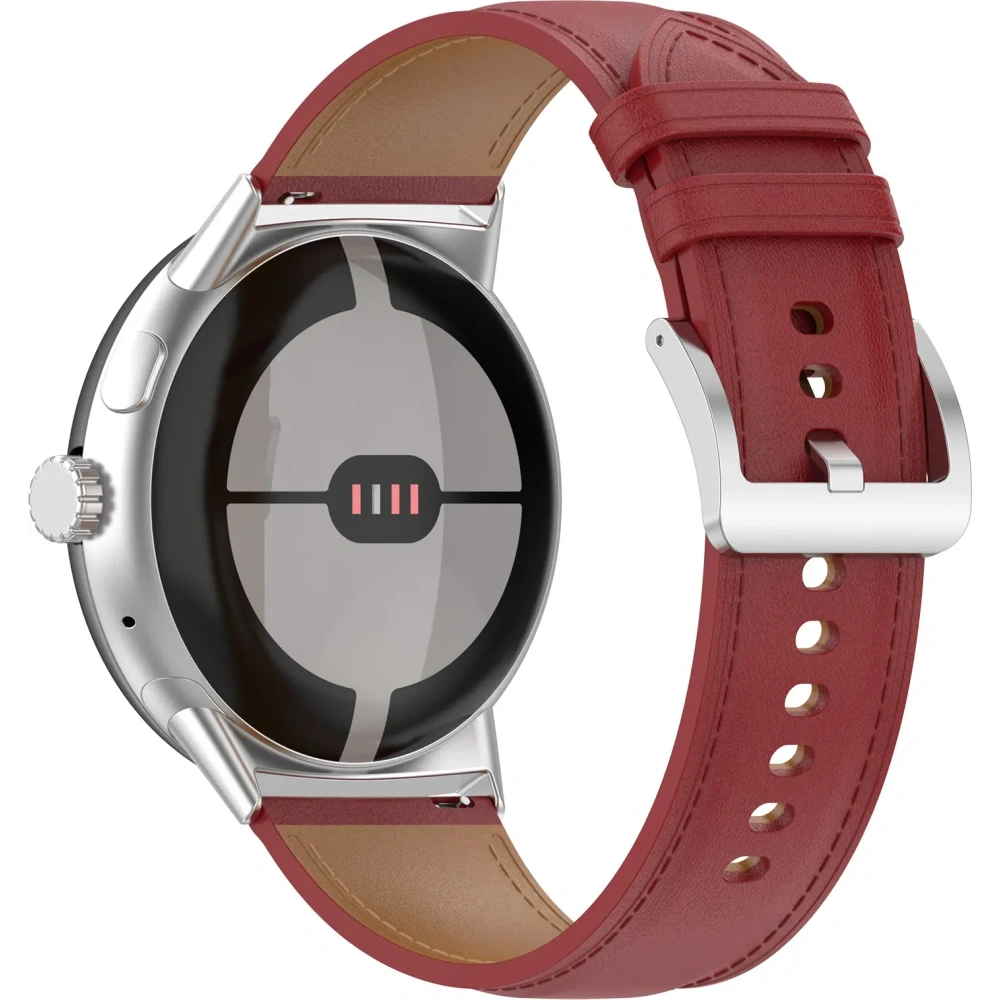 Skórzany pasek Bizon Strap Watch Casual 41 mm do Pixel Watch 3/Watch 2/Watch 1 burgundowy