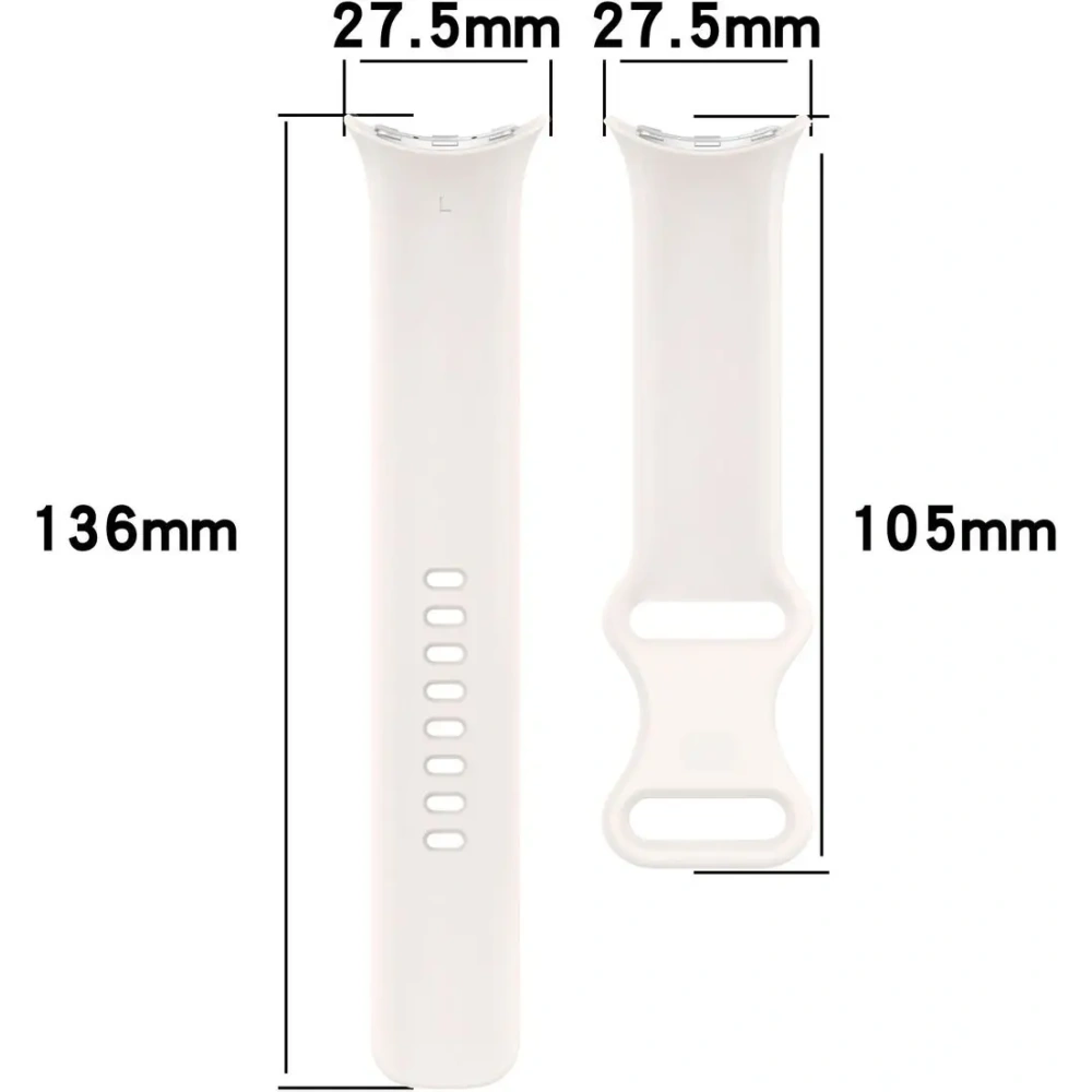 Silikonowy pasek Bizon Strap Watch Silicone do Google Pixel Watch 3/Watch 2/Watch 1 41mm perłowy