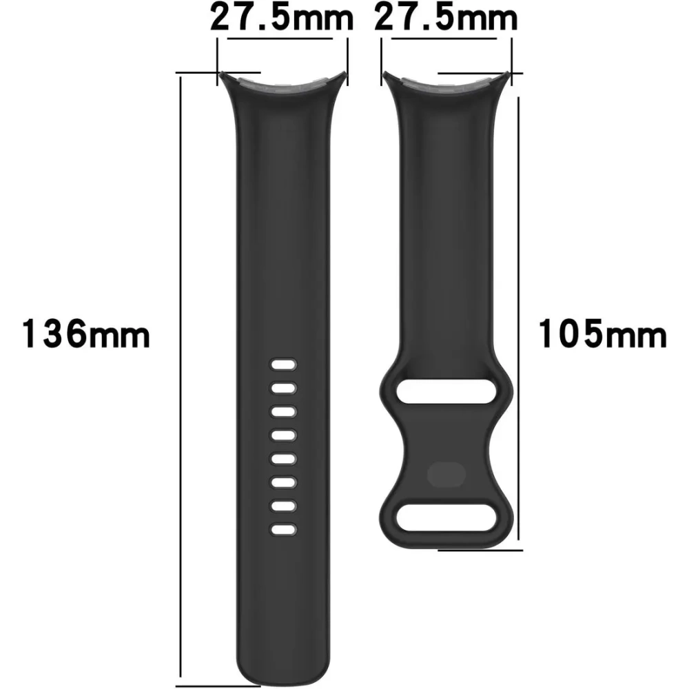 Silikonowy pasek Bizon Strap Watch Silicone do Google Pixel Watch 3/Watch 2/Watch 1 41mm czarny