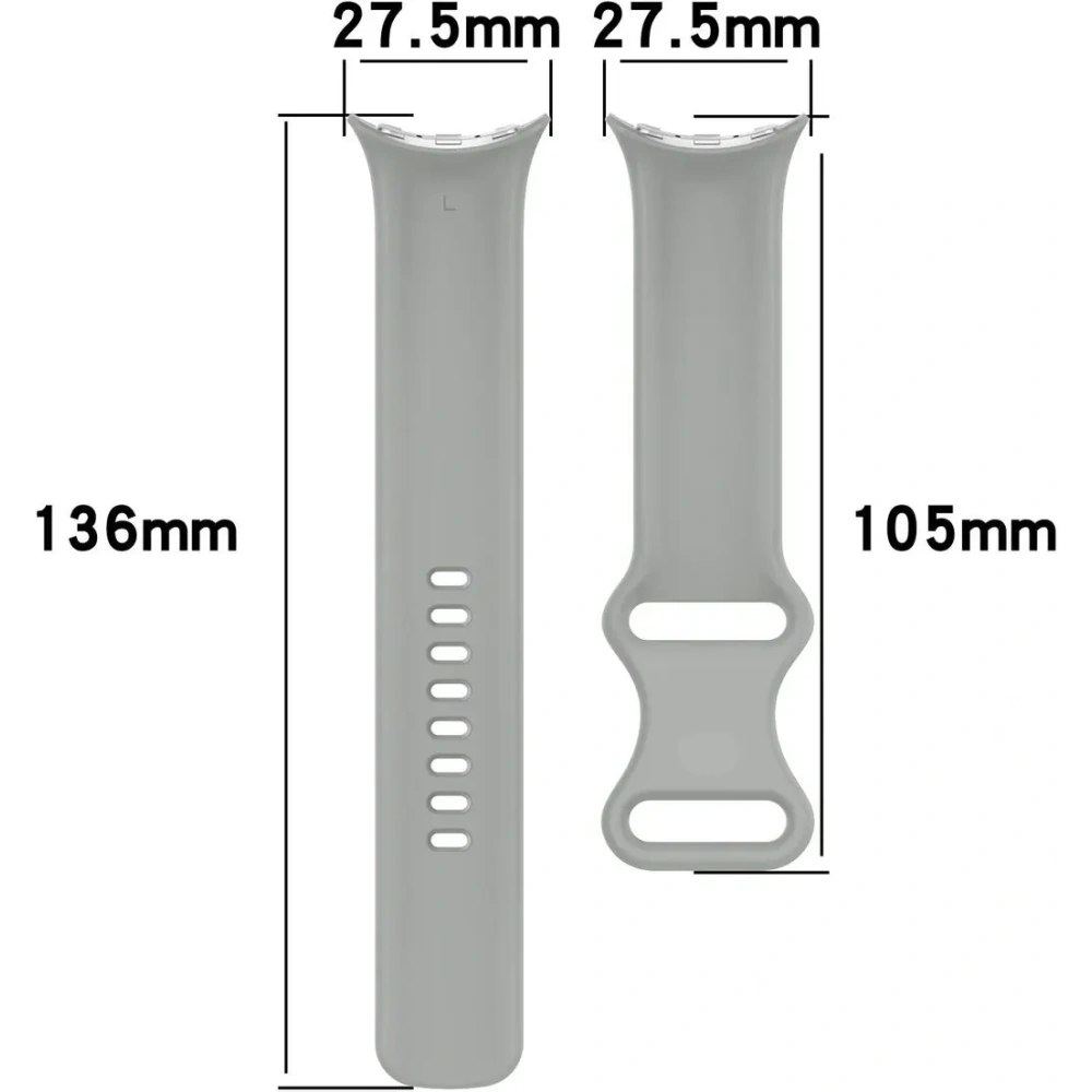 Silikonowy pasek Bizon Strap Watch Silicone do Google Pixel Watch 3/Watch 2/Watch 1 41mm szary