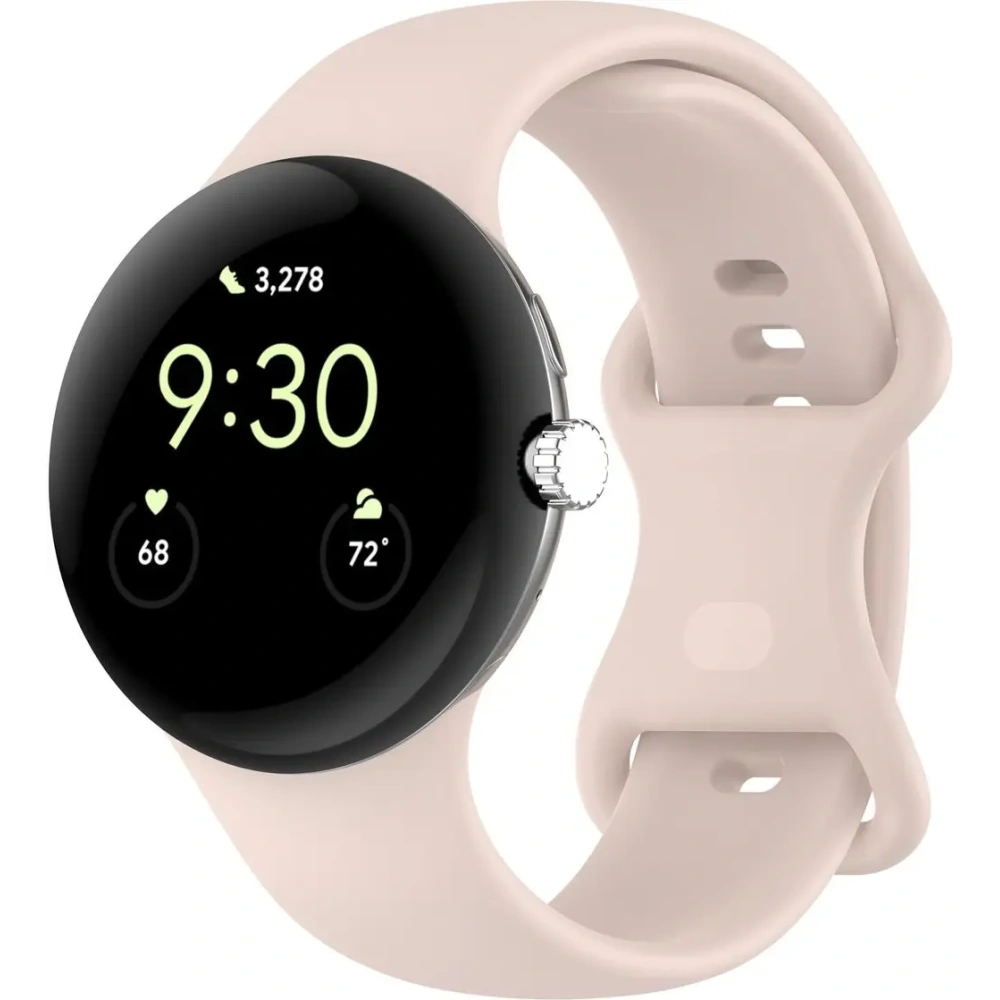 Silikonowy pasek Bizon Strap Watch Silicone do Google Pixel Watch 3/Watch 2/Watch 1 41mm jasnoróżowy
