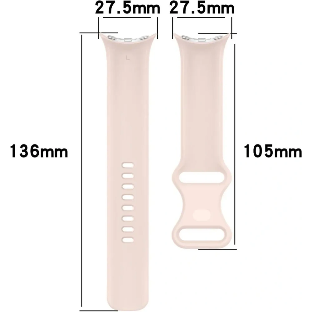 Silikonowy pasek Bizon Strap Watch Silicone do Google Pixel Watch 3/Watch 2/Watch 1 41mm jasnoróżowy