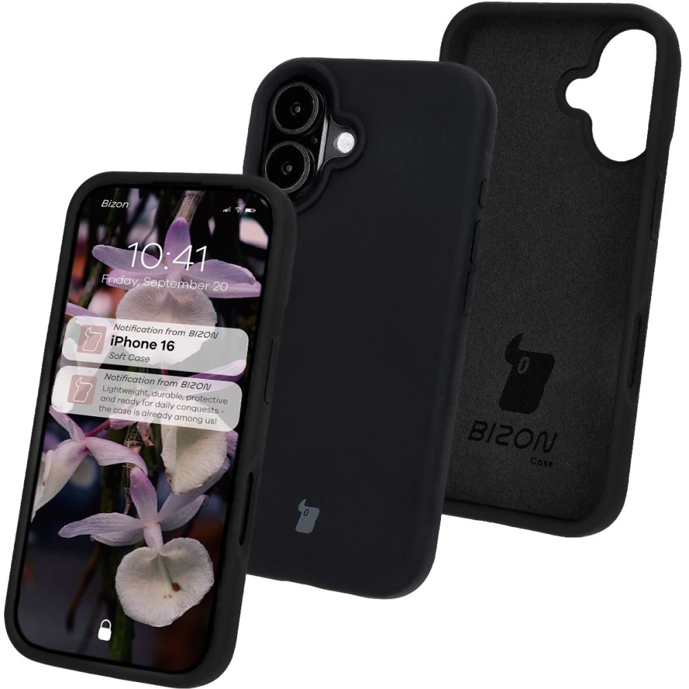 Silikonowe etui Bizon Soft Case do Apple iPhone 16 czarne