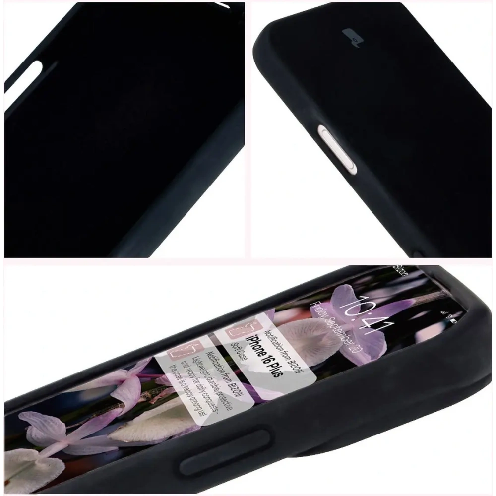 Silikonowe etui Bizon Soft Case do Apple iPhone 16 Plus czarne