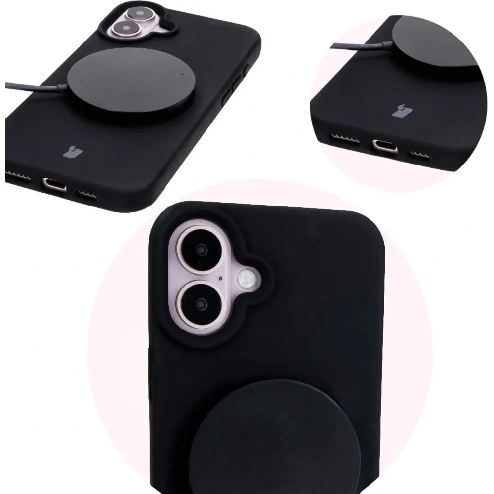 Silikonowe etui Bizon Soft Case do Apple iPhone 16 Plus czarne