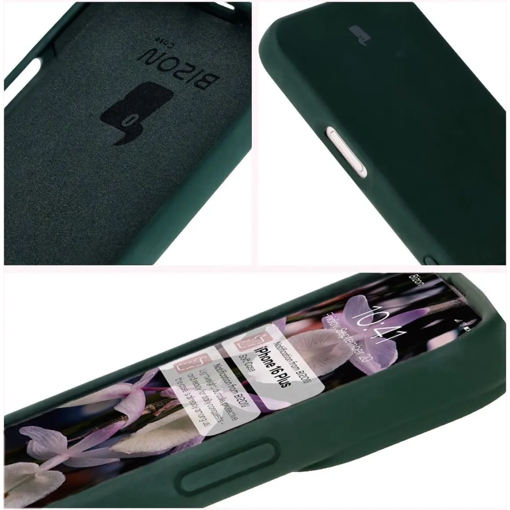 Silikonowe etui Bizon Soft Case do Apple iPhone 16 Plus ciemnozielone
