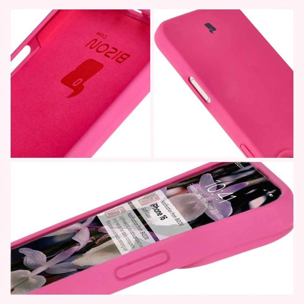 Silikonowe etui Bizon Soft Case do Apple iPhone 16 fuksja