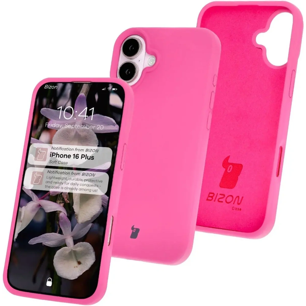 Silikonowe etui Bizon Soft Case do Apple iPhone 16 Plus fuksja