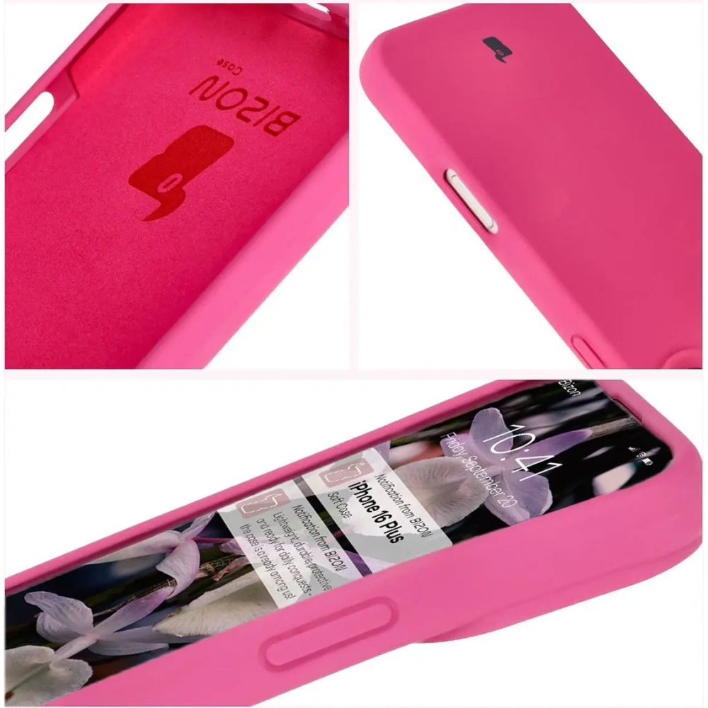 Silikonowe etui Bizon Soft Case do Apple iPhone 16 Plus fuksja