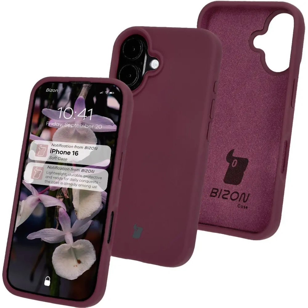 Silikonowe etui Bizon Soft Case do Apple iPhone 16 ciemnofioletowe